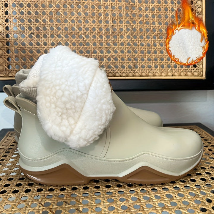 Rainy™ | Plush-lined rubber lug-sole ankle rain boots