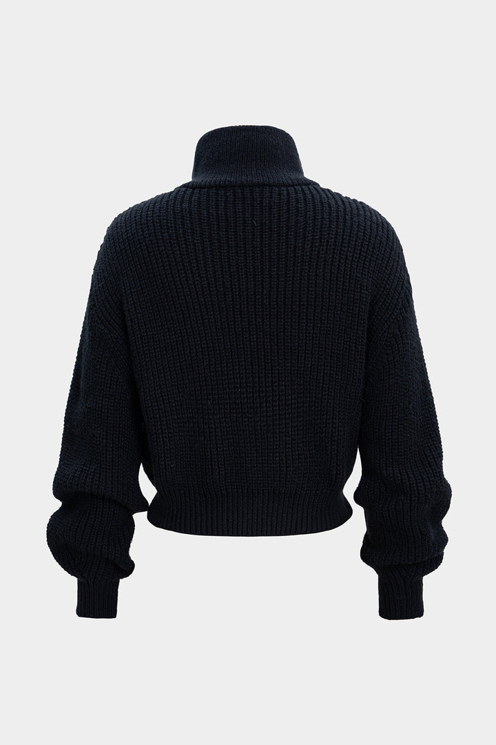 Knit Zipper Cardigan