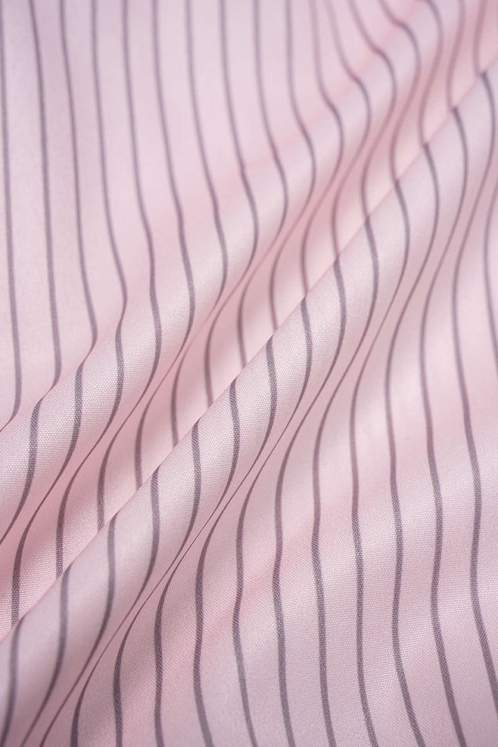 Contrast Stripes Print Ruched Long Sleeve Maxi Dress