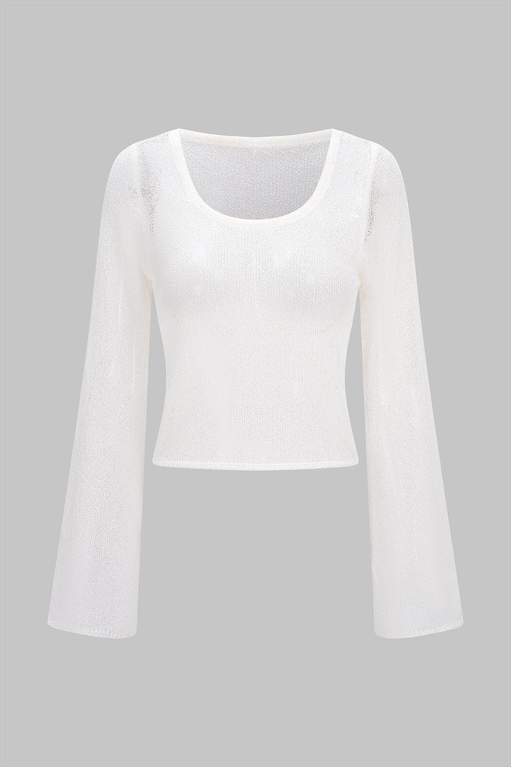 Knit Cut Out Long-Sleeve Top
