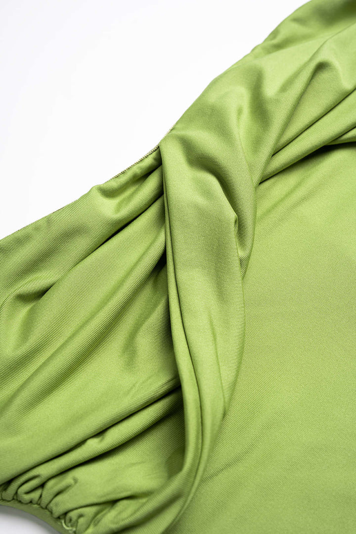 Solid Twist Knot Ruched Strapless Sleeveless Maxi Dress With Scarf