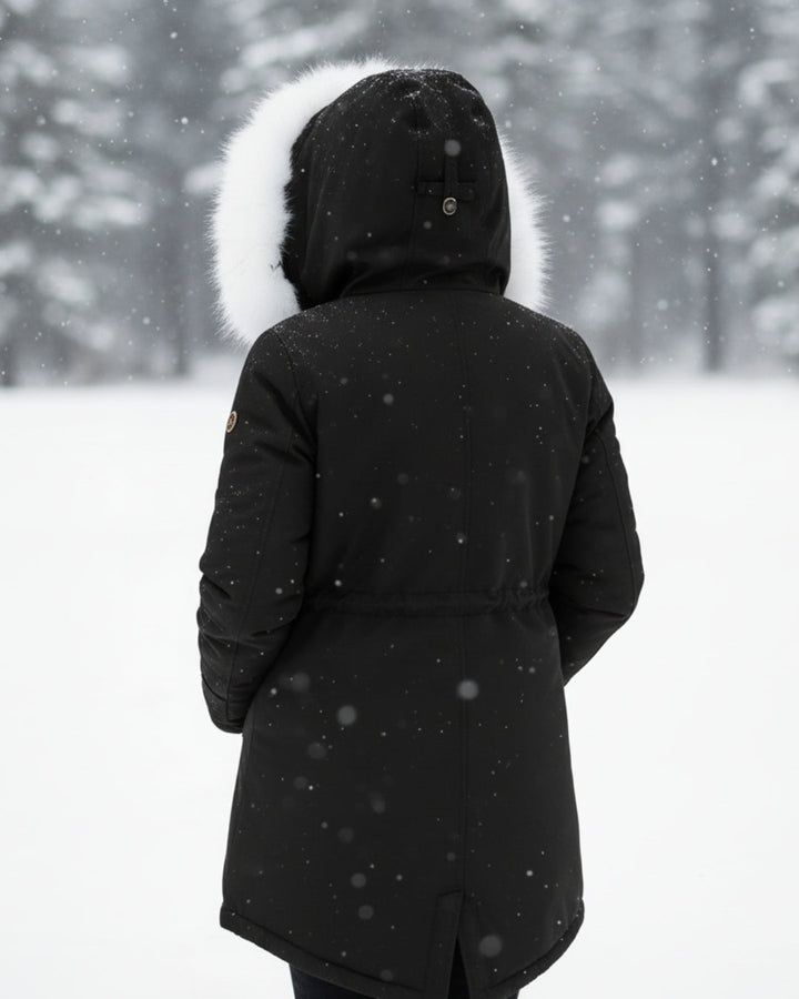 Ceridwen™ | Faux-fur hooded drawstring parka coat
