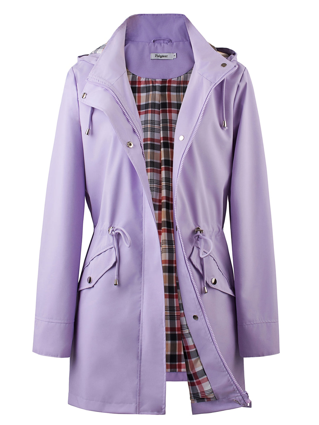 Veronica™ | Plaid Lined Drawstring Waist Hooded Parka Jacket