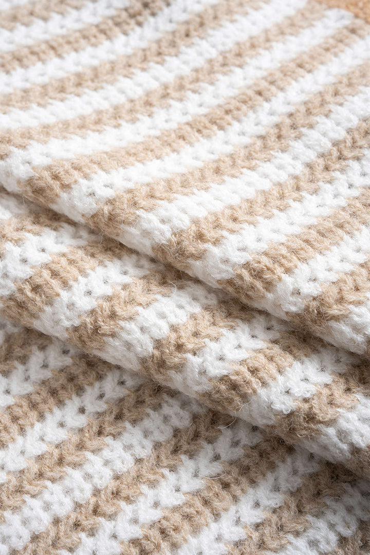 Knit Contrast Tie-Up Vest