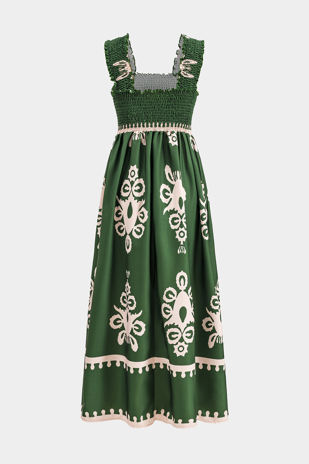Shirred Strapless Sleeveless Maxi Dress