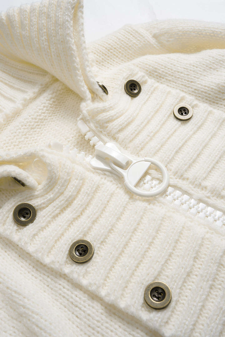 Knit Double Breasted Zipper Cardigan