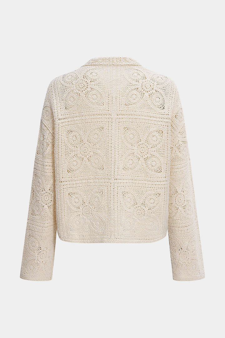 Knit Button Hollow Out Cardigan