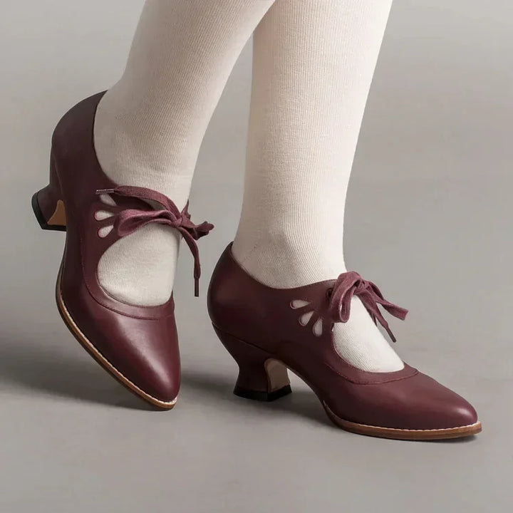 Lilly™ | Elegant Vintage Leather Heels