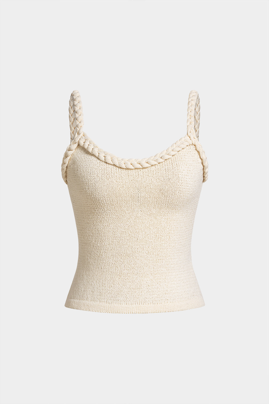 Knit Braided Round Neck Cami Top
