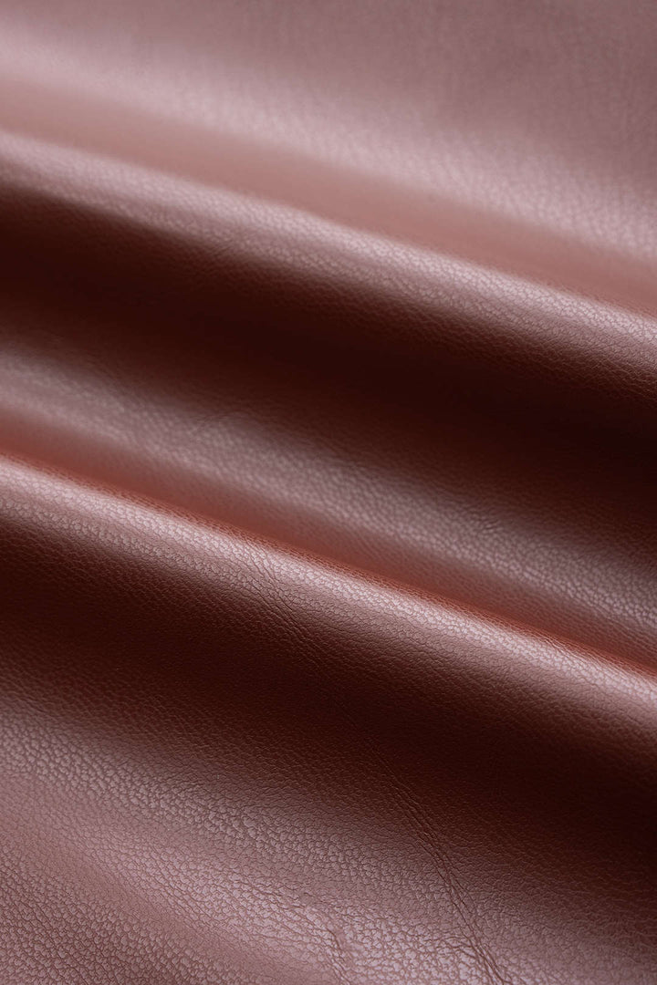 Faux Leather Contrast Slip V-Neck Sleeveless Maxi Dress