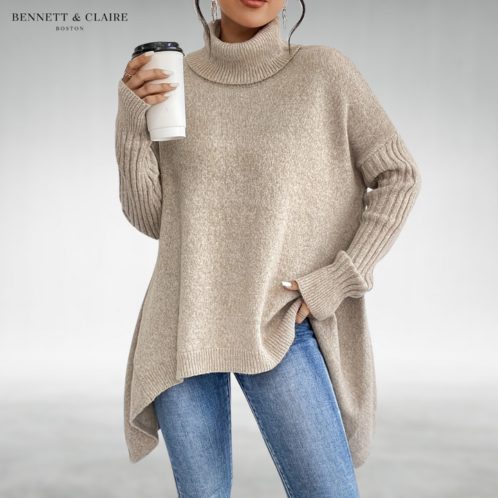 Janna™ | Oversized turtleneck knit sweater tunic