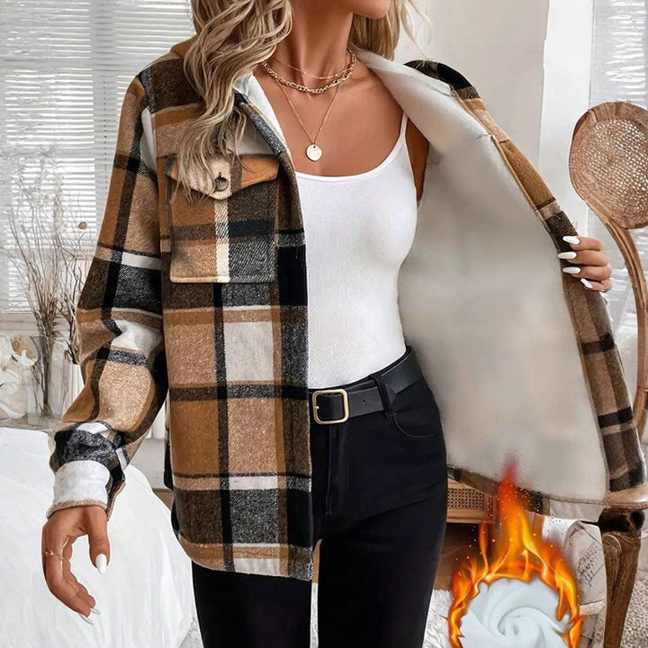 Ella™ | Fleece-lined plaid flannel shacket