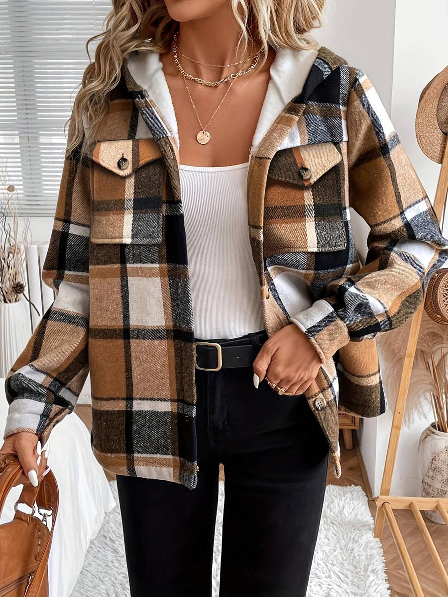 Ella™ | Fleece-lined plaid flannel shacket
