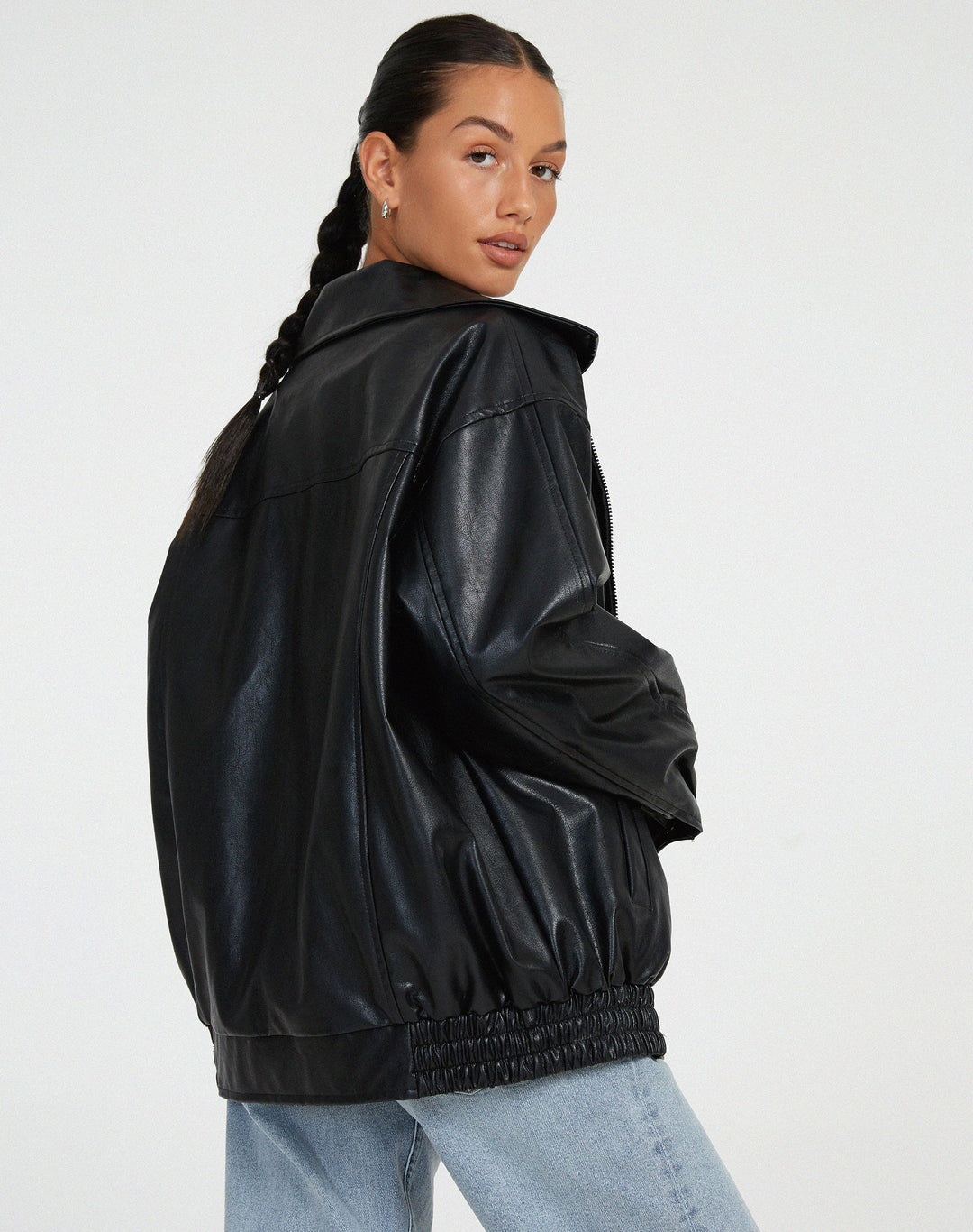 Loose Leather Jacket for Women