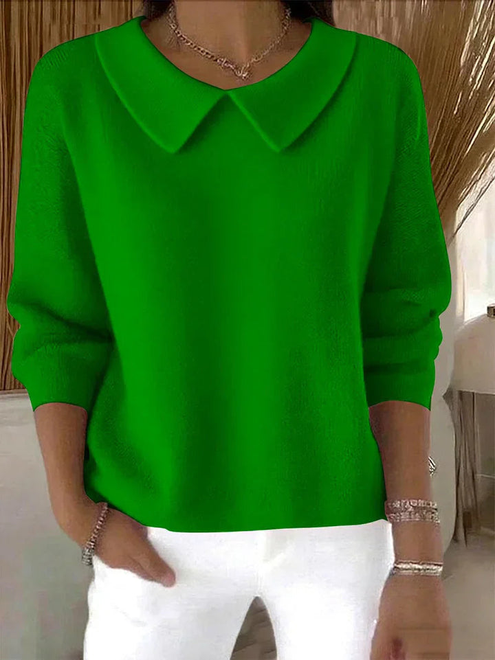 Edwina™ | Peter Pan collar relaxed knit sweater