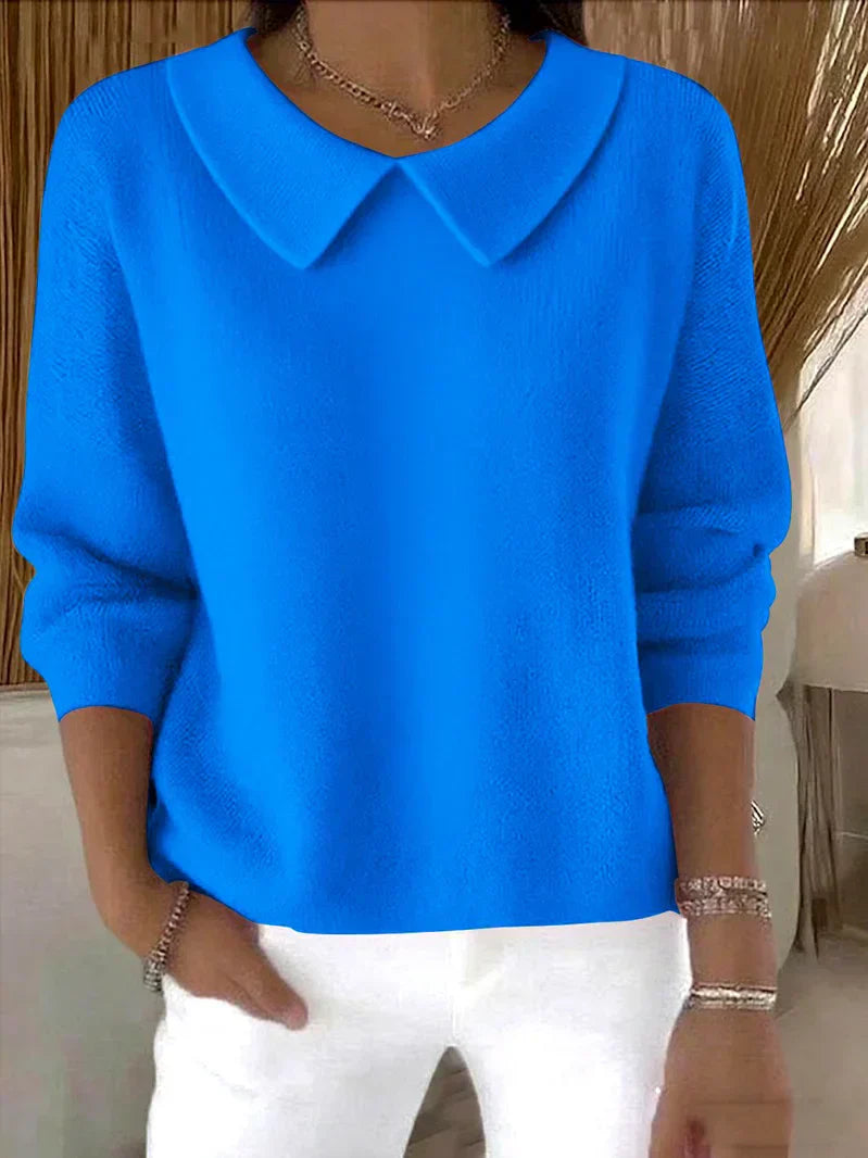 Edwina™ | Peter Pan collar relaxed knit sweater