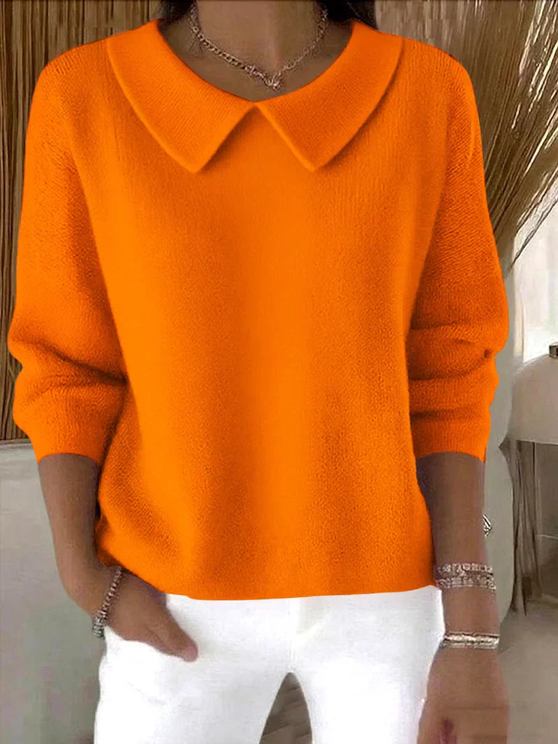 Edwina™ | Peter Pan collar relaxed knit sweater
