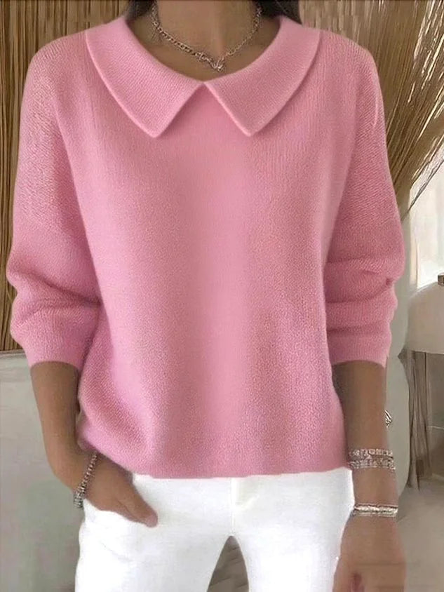 Edwina™ | Peter Pan collar relaxed knit sweater