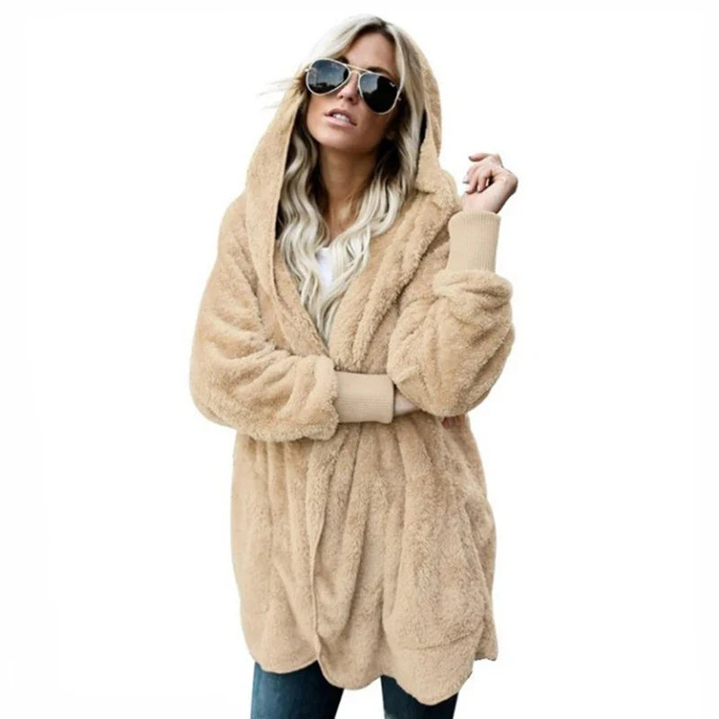 Evie™ | Plush Open-Front Teddy Cardigan