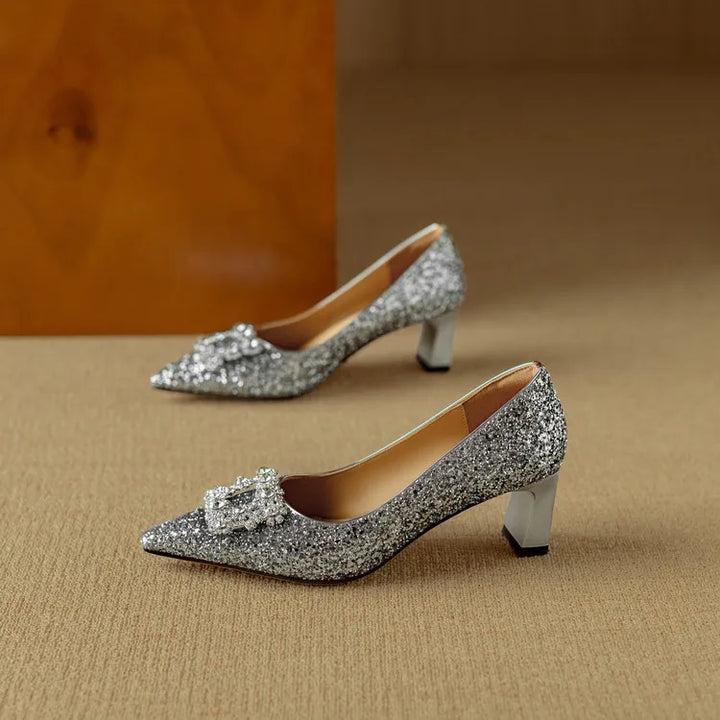 Gloria™ | Elegant Glitter Heels