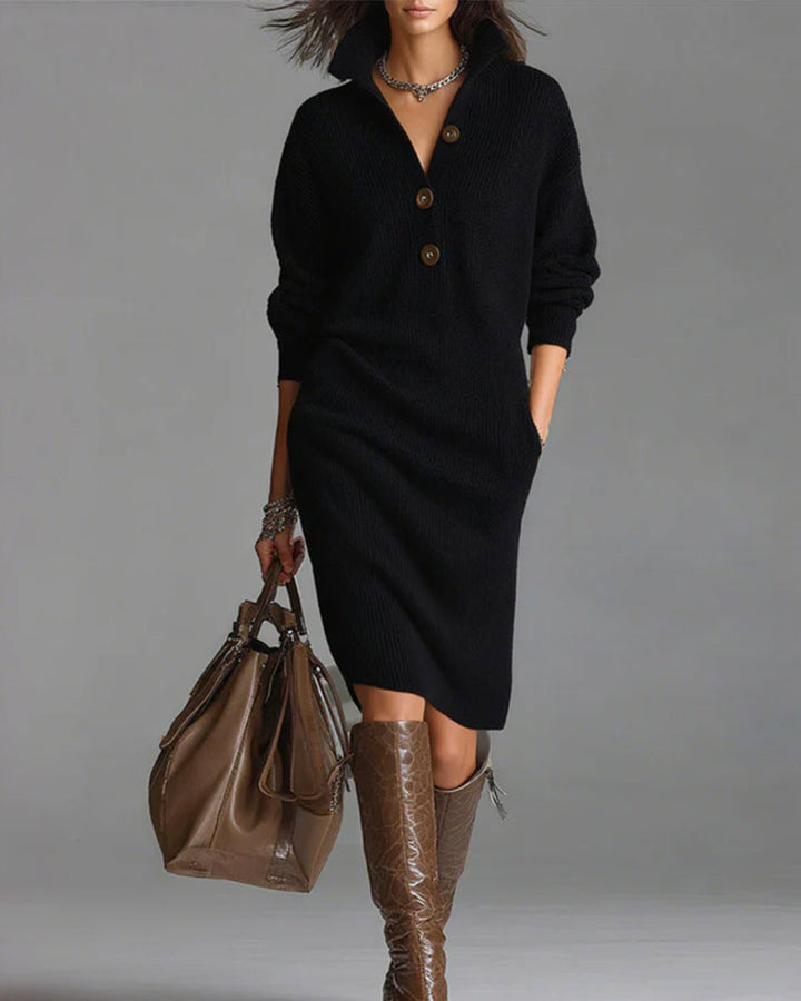 ROSETTA™ – Soft Knit Polo Dress