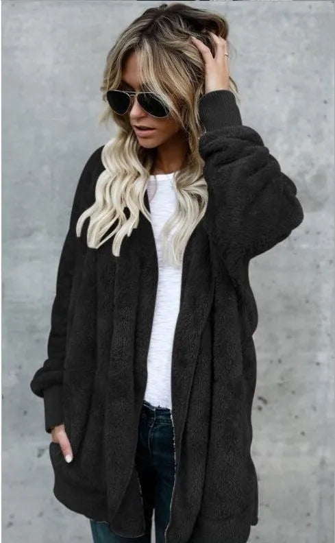 Evie™ | Plush Open-Front Teddy Cardigan
