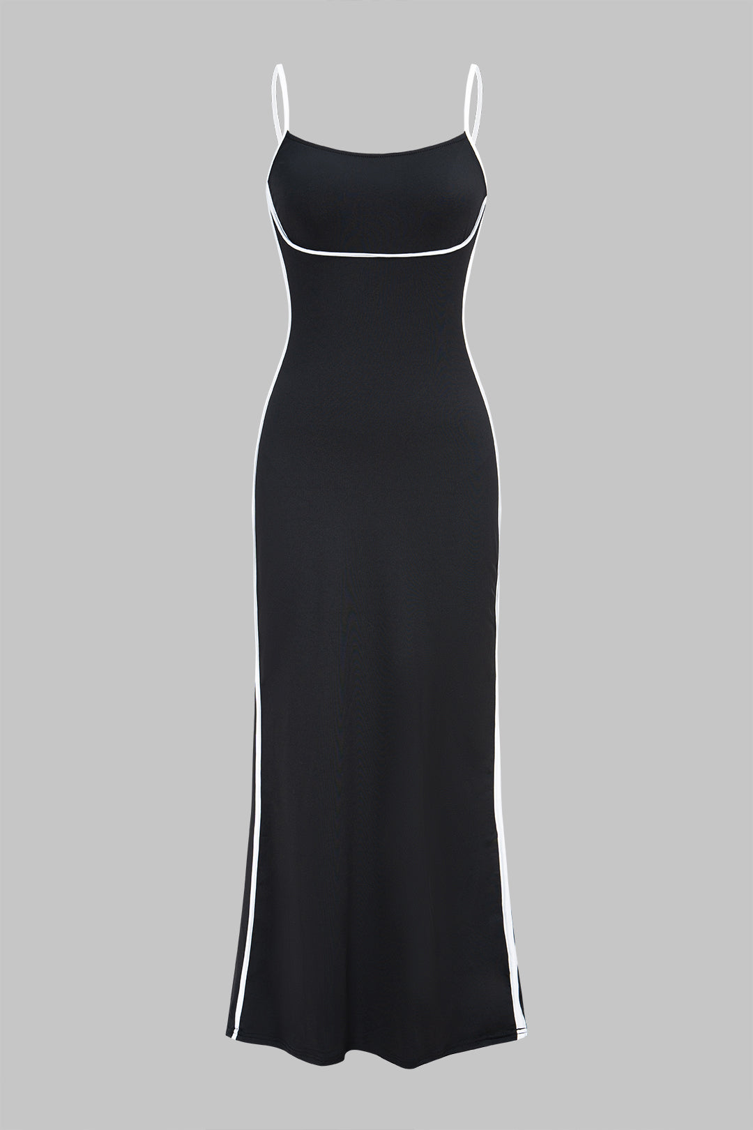 Contrast Binding Slip Bodycon Sleeveless Maxi Dress