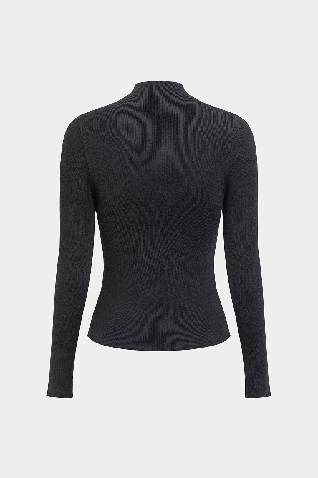 Knit Cut Out Mock Neck Long-Sleeve Top