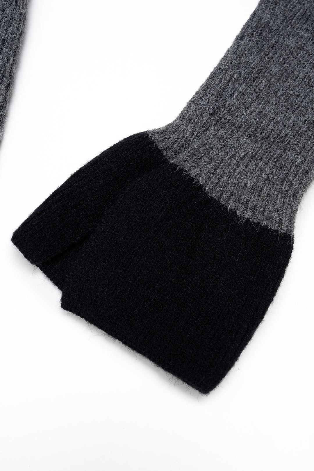 Knit Button Contrast Long-Sleeve Top
