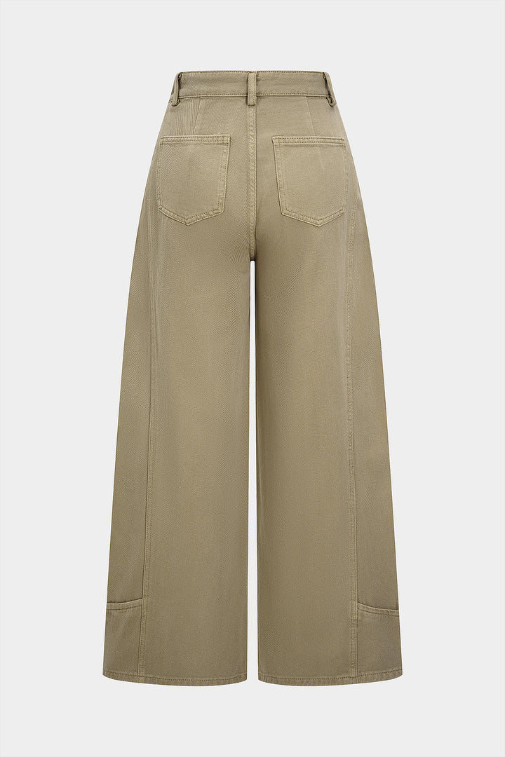 Denim Zipper Pocket Straight Leg Jeans