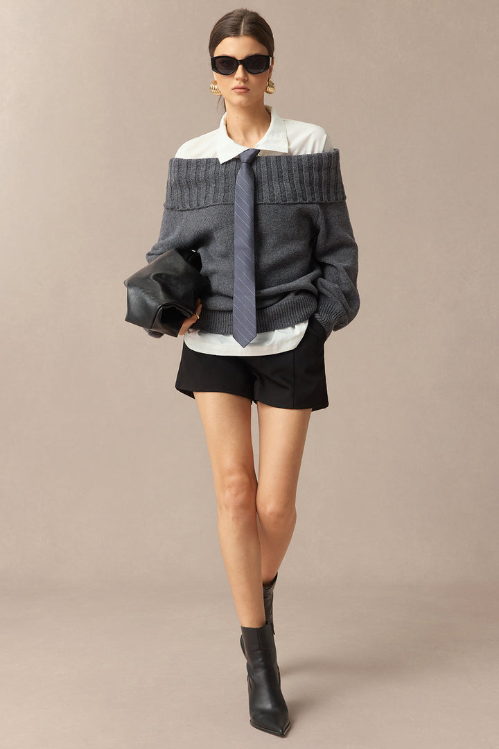 Knit Off Shoulder Long-Sleeve Top