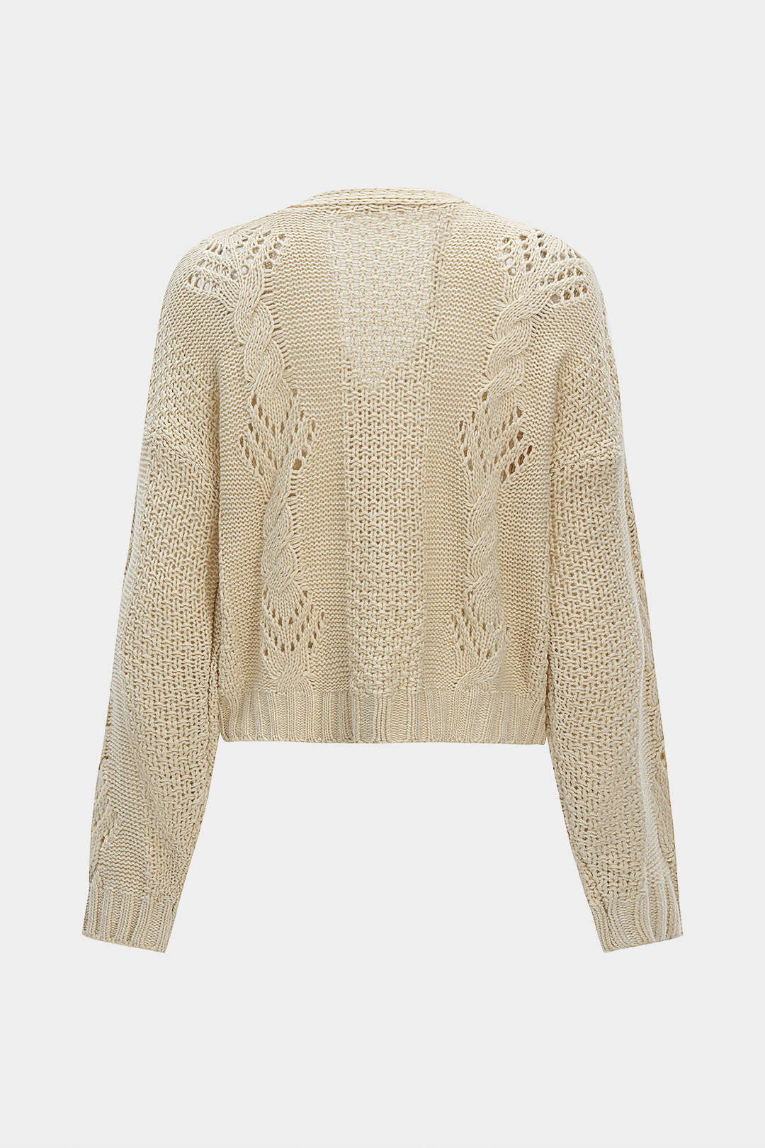 Knit Button Cut Out Cardigan