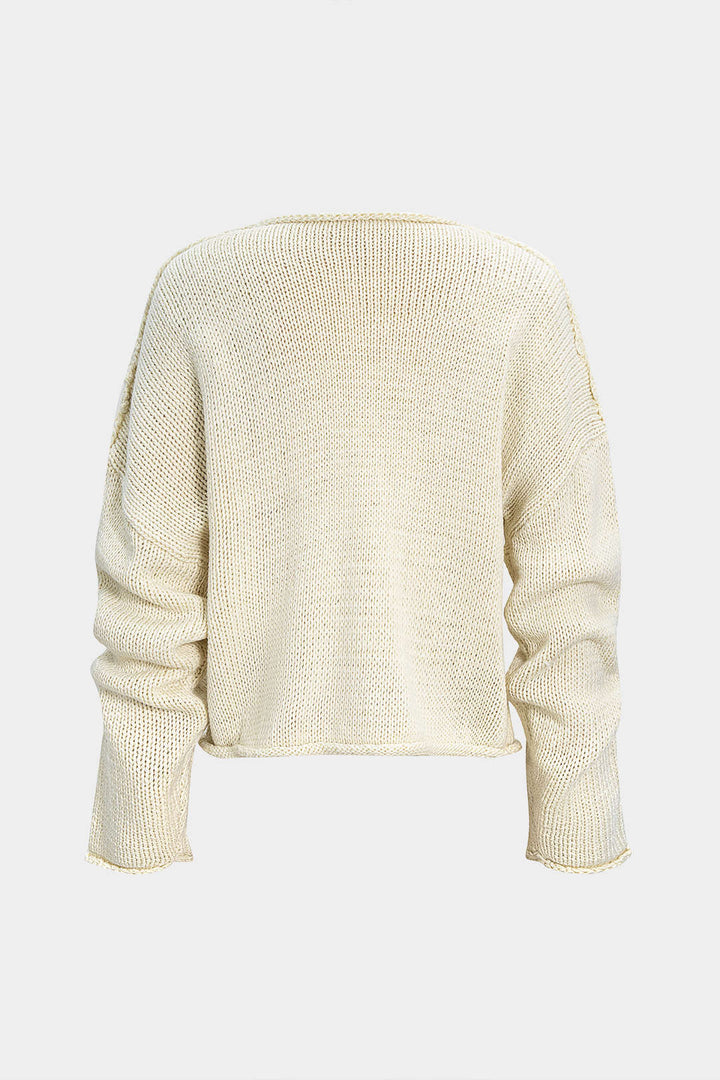 Sweater Round Neck Long-Sleeve Top