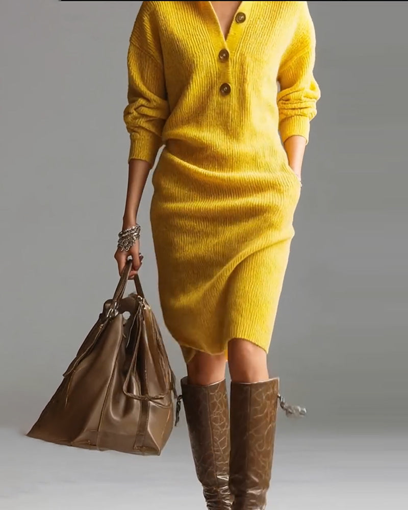ROSETTA™ – Soft Knit Polo Dress