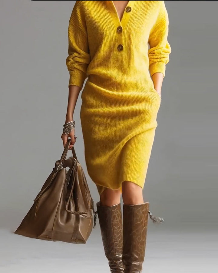 ROSETTA™ – Soft Knit Polo Dress