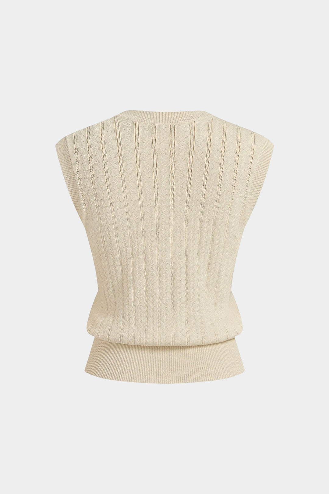 Knit Round Neck Button Tank Top