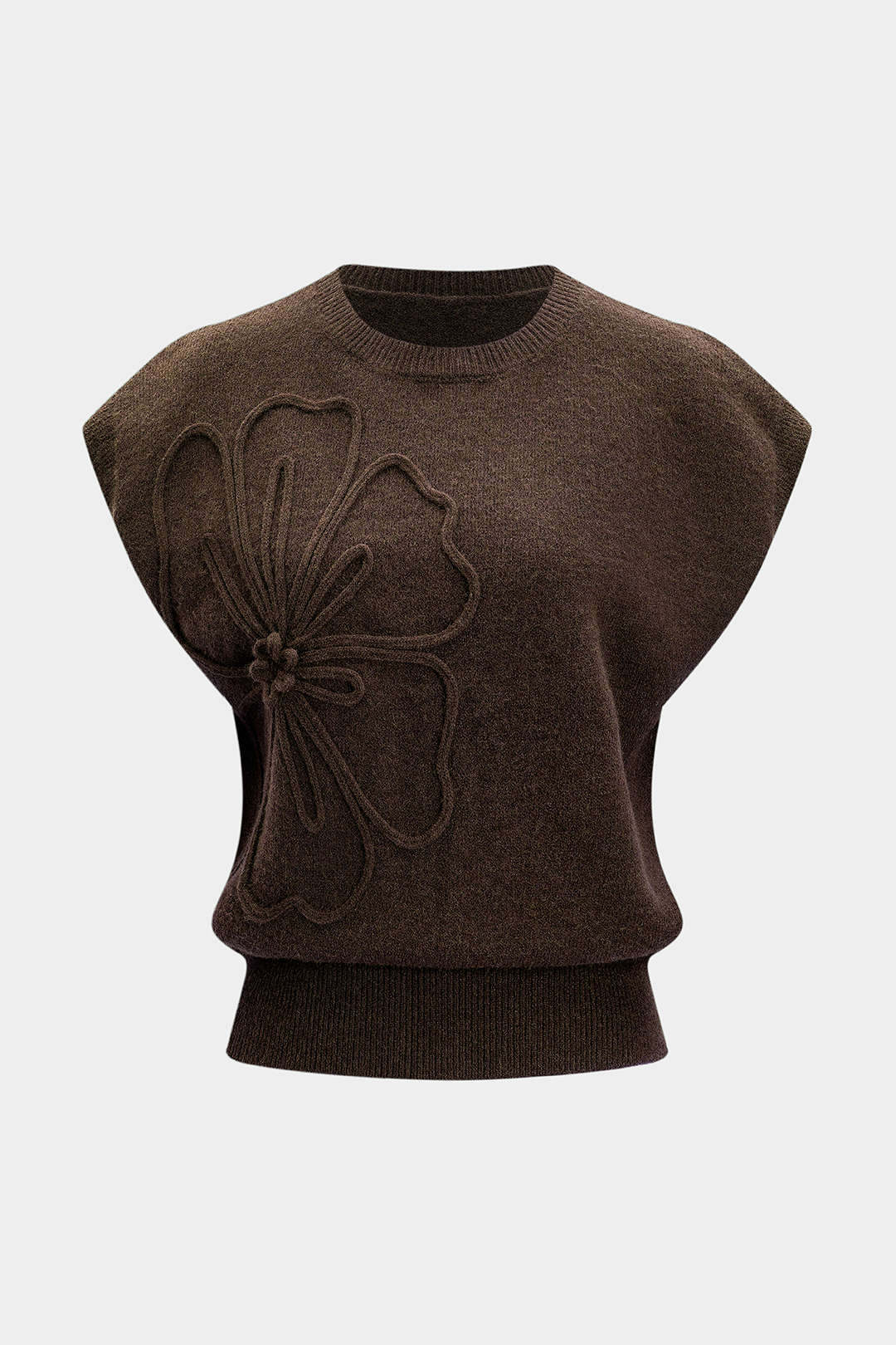 Knit 3D Flower Embroidery Tank Top