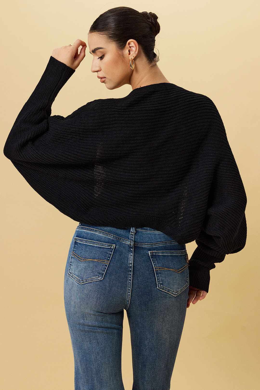 Solid Draped Sweater Cardigan