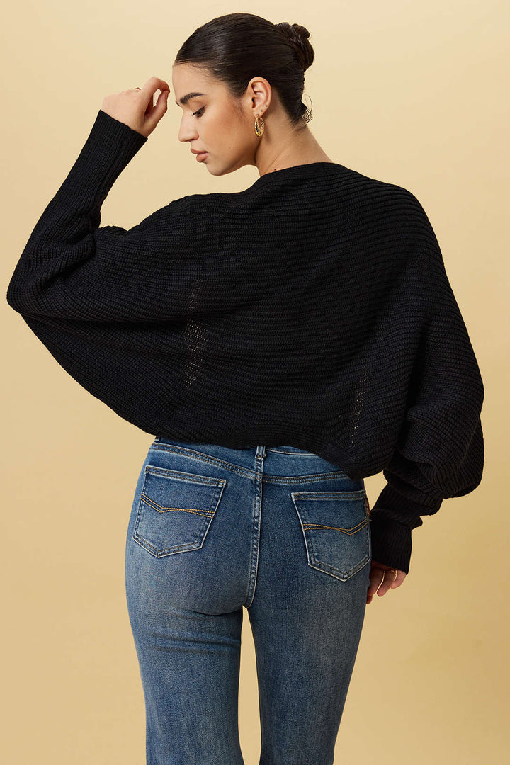 Solid Draped Sweater Cardigan