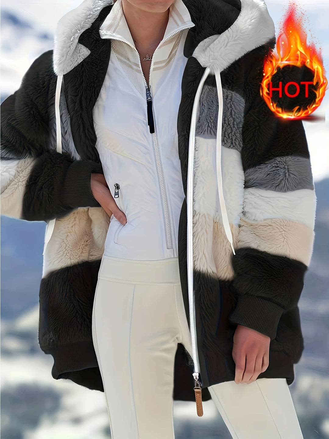 Islae™ | Elegant Faux Fur Hooded Jacket