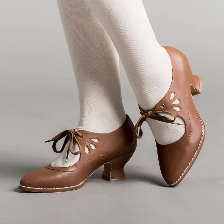 Lilly™ | Elegant Vintage Leather Heels