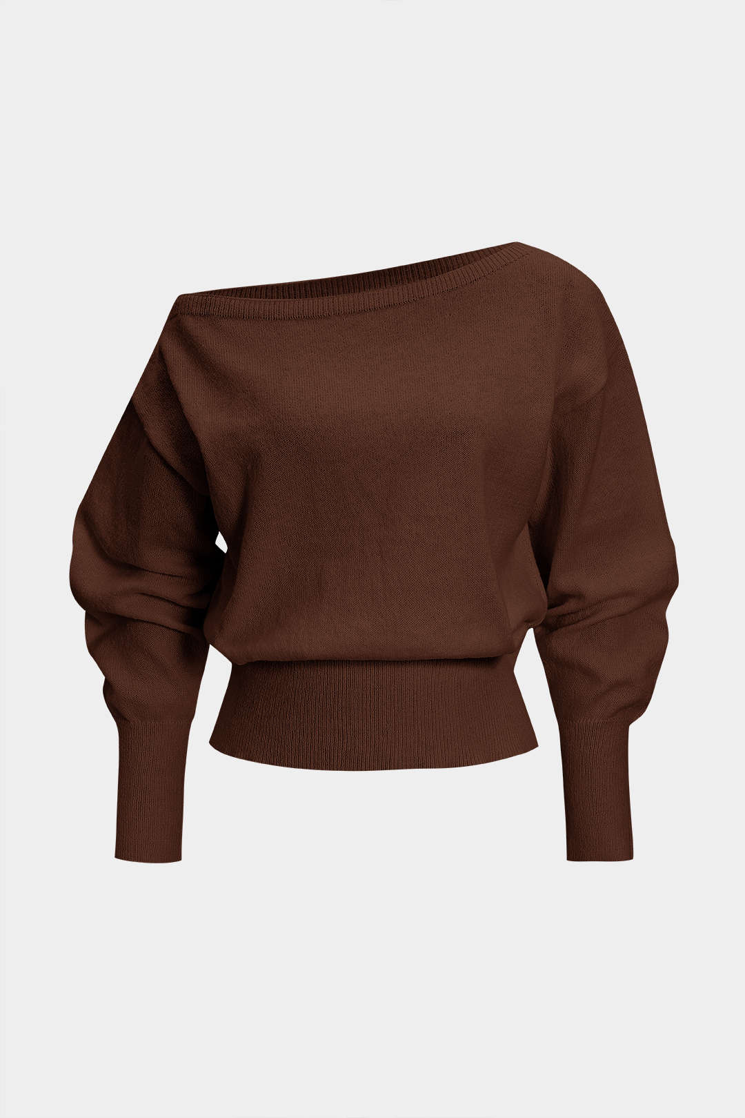 Knit Asymmetrical Long-Sleeve Top