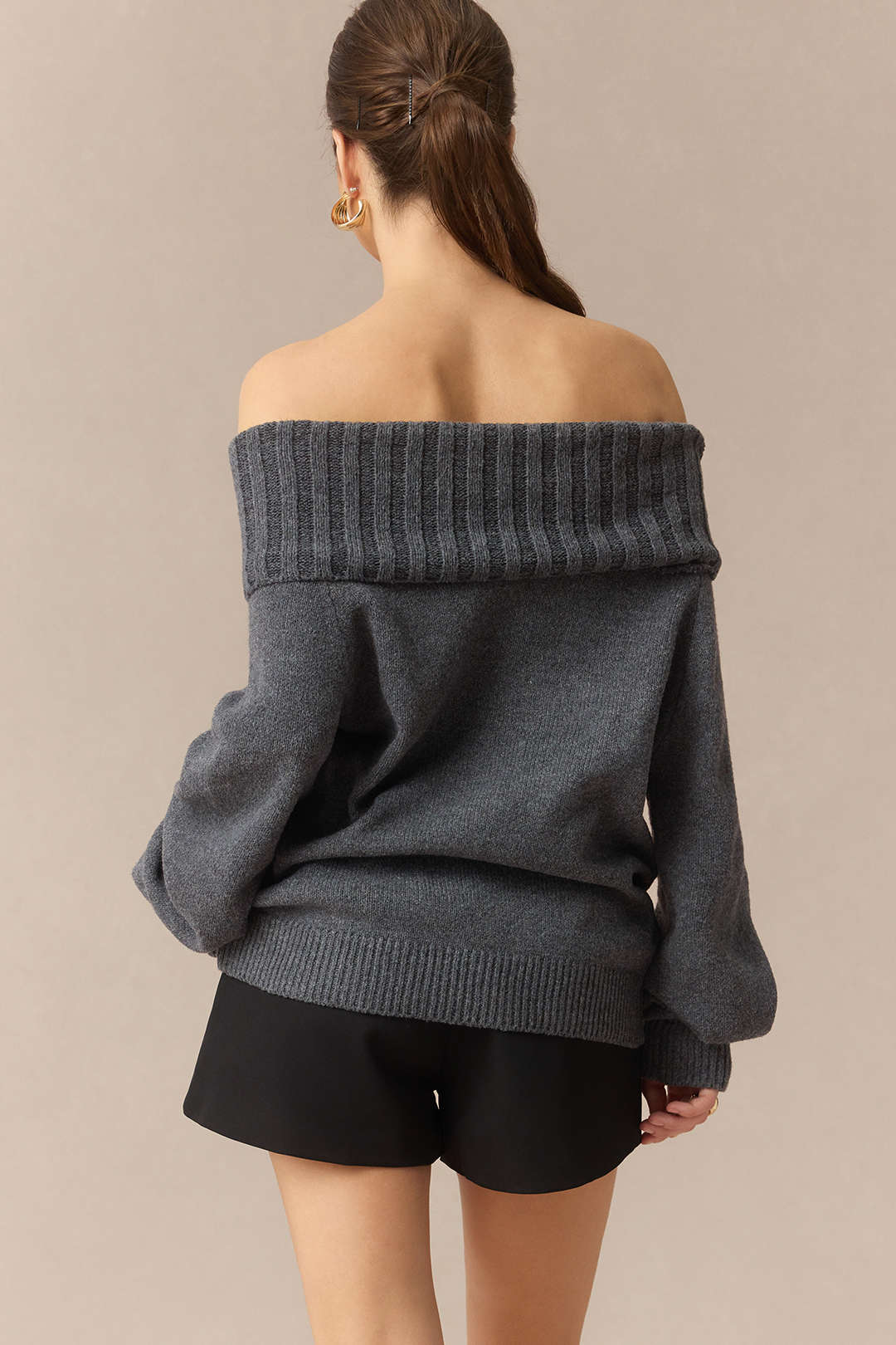 Knit Off Shoulder Long-Sleeve Top