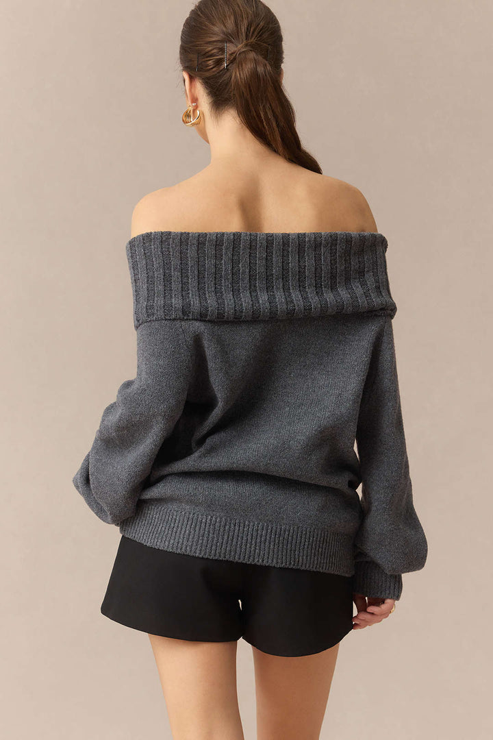Knit Off Shoulder Long-Sleeve Top