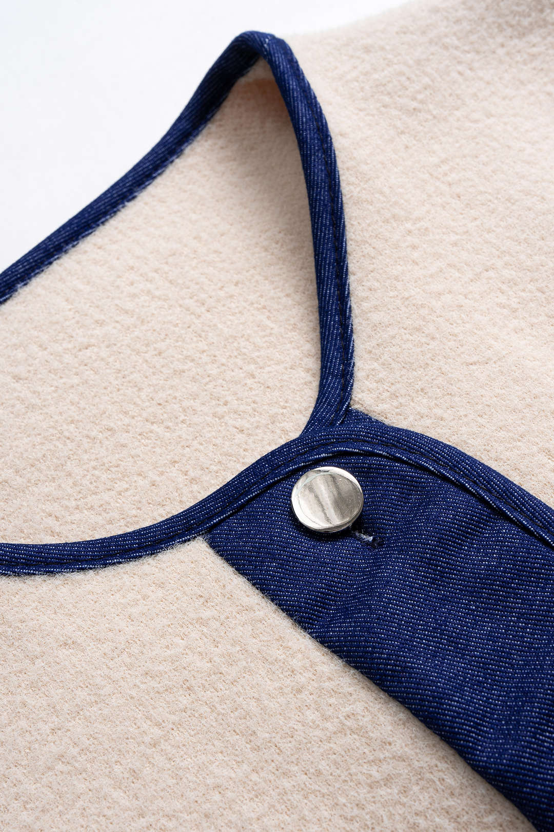 Knitted Denim Patchwork Pocket Cardigan