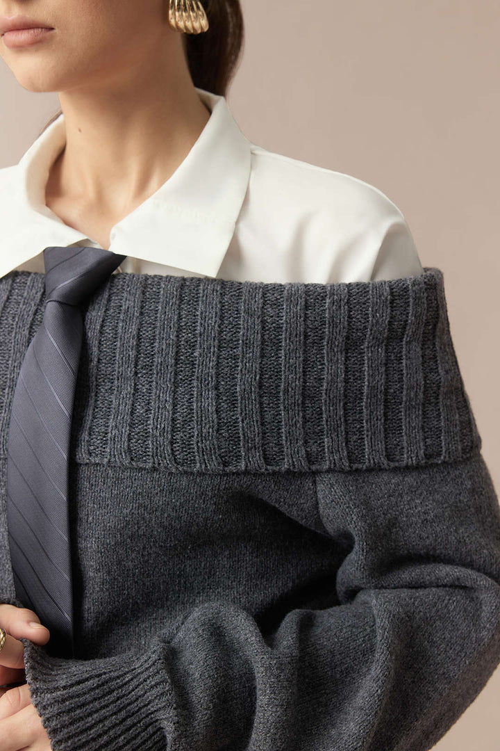 Knit Off Shoulder Long-Sleeve Top