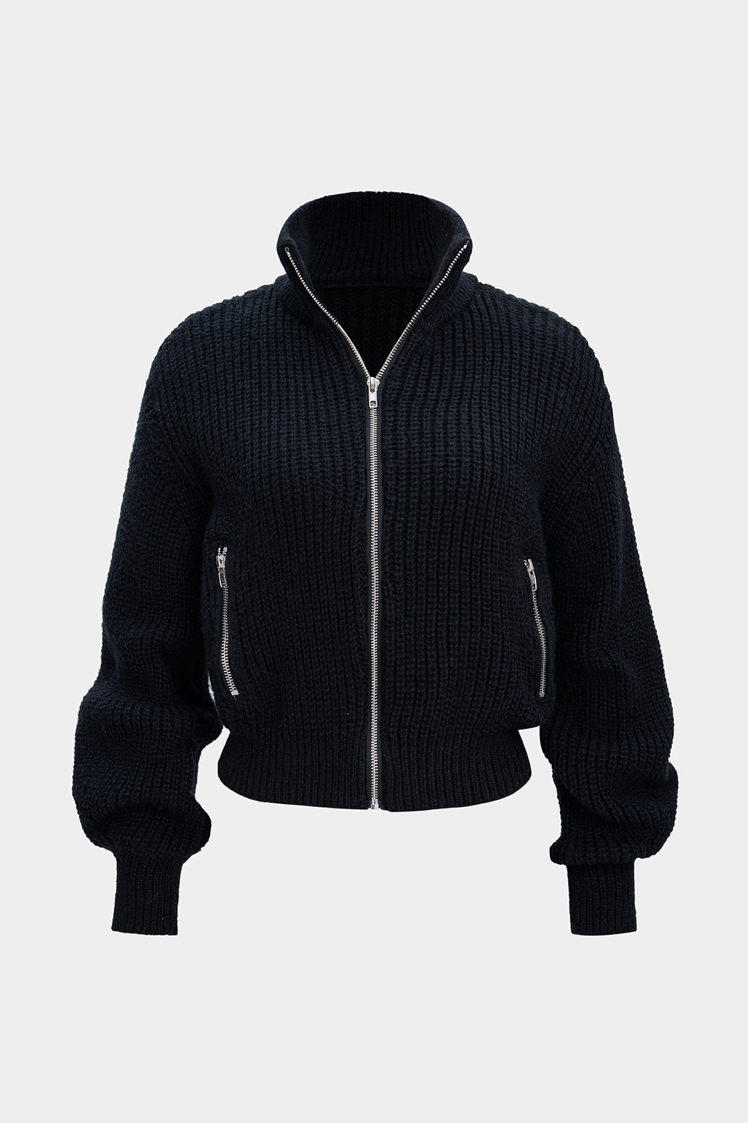 Knit Zipper Cardigan