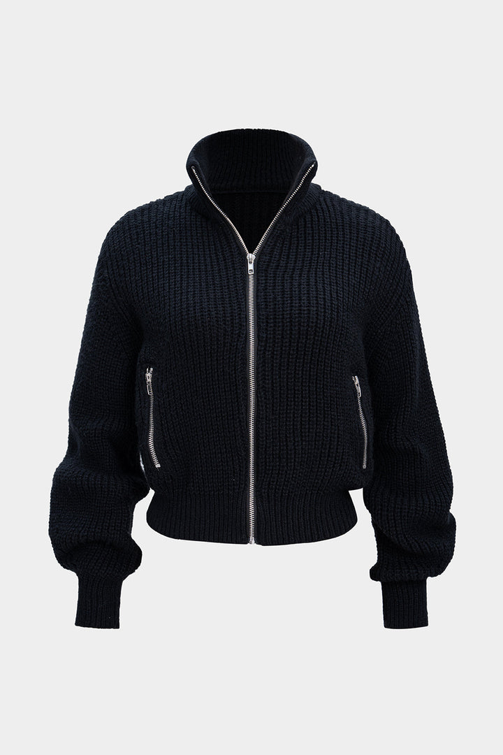 Knit Zipper Cardigan