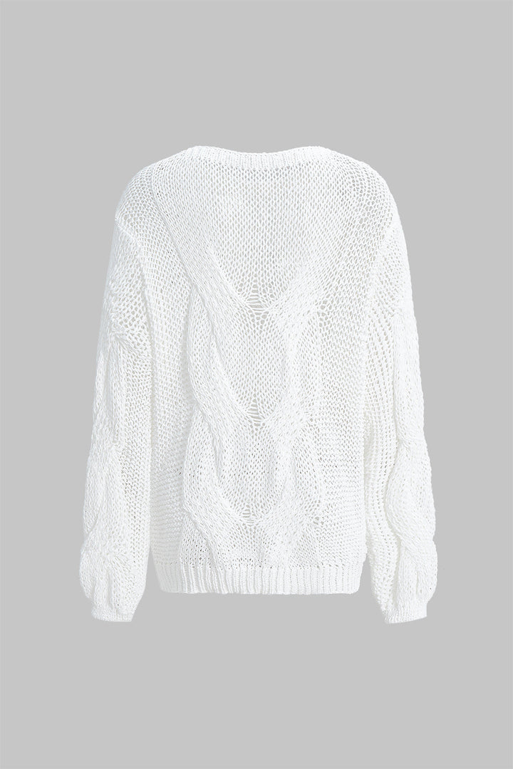 Knit Cut Out Long-Sleeve Top