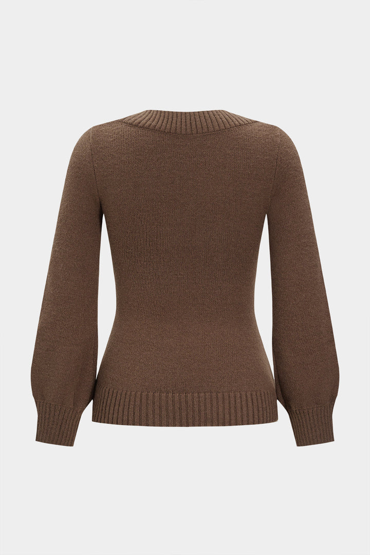 Knit Solid Long-Sleeve Top